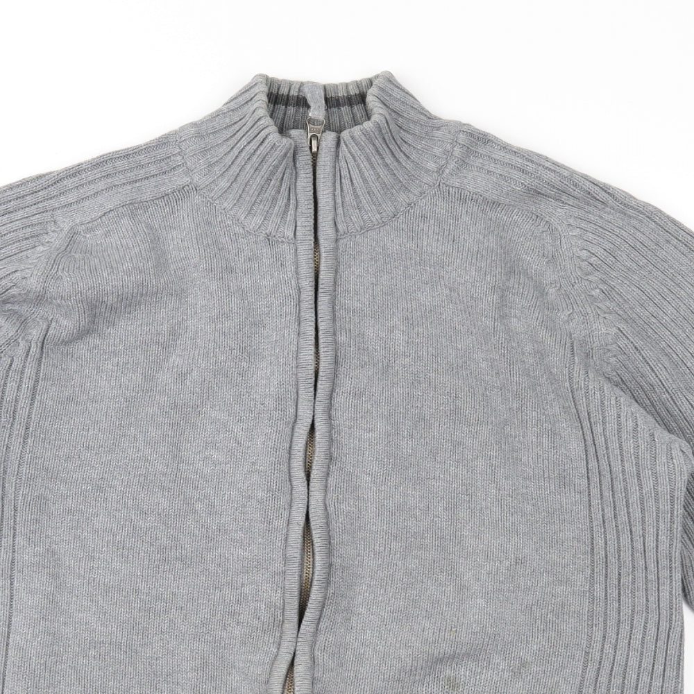 Burton Mens Grey  Knit Cardigan Jumper Size M