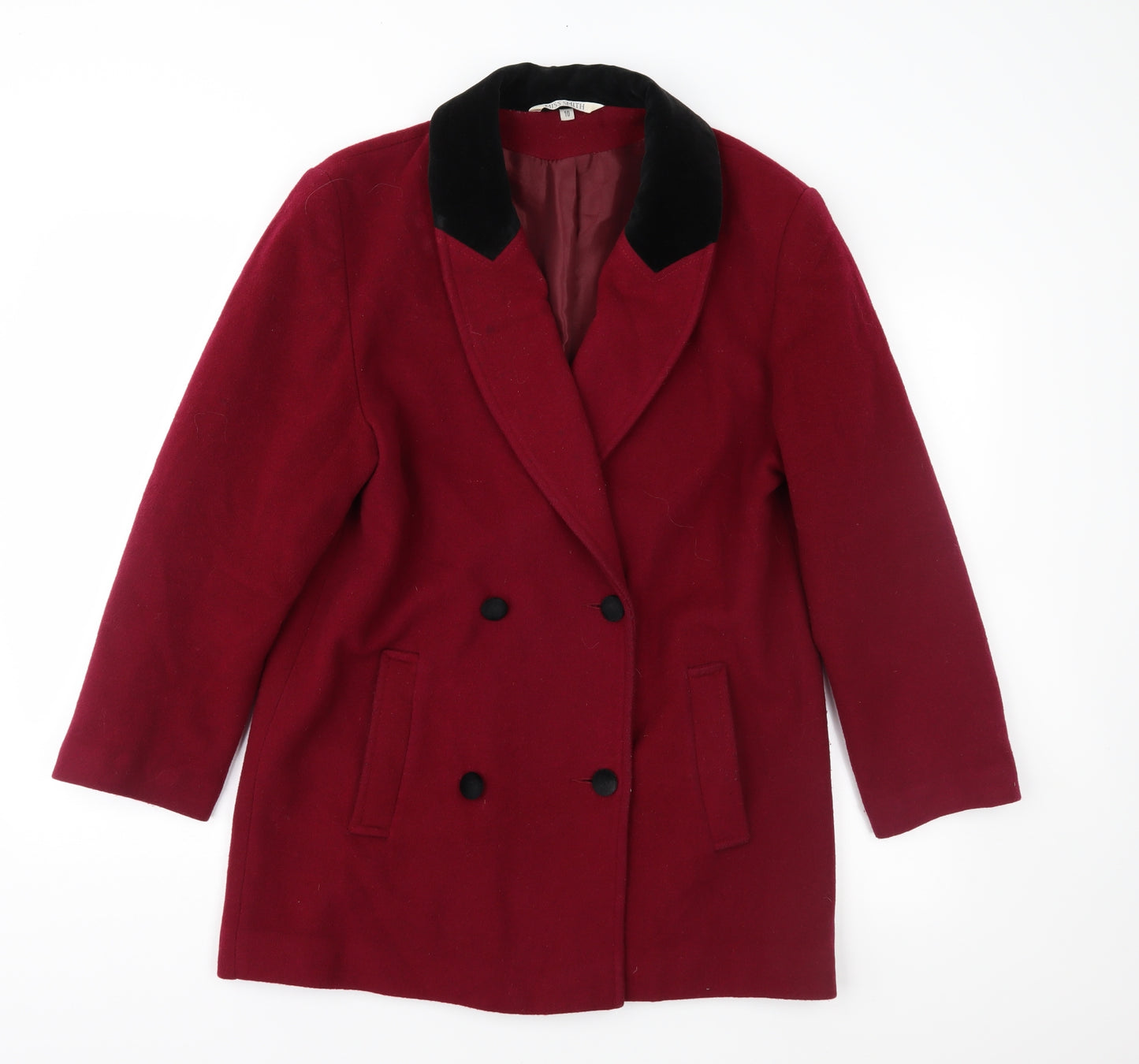 Miss Smith Womens Red   Overcoat Coat Size 10