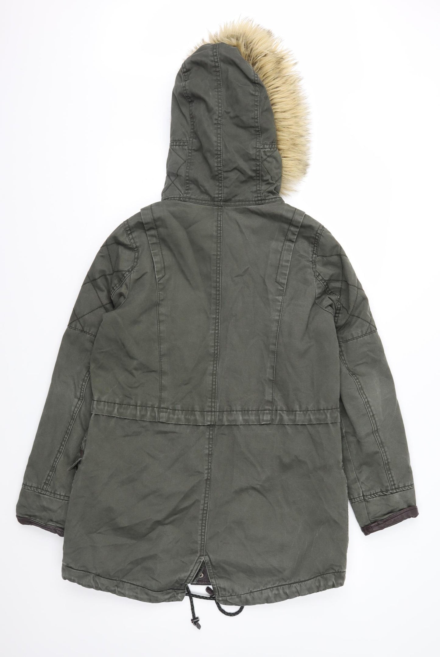 Only Womens Green  Canvas Parka Coat Size M
