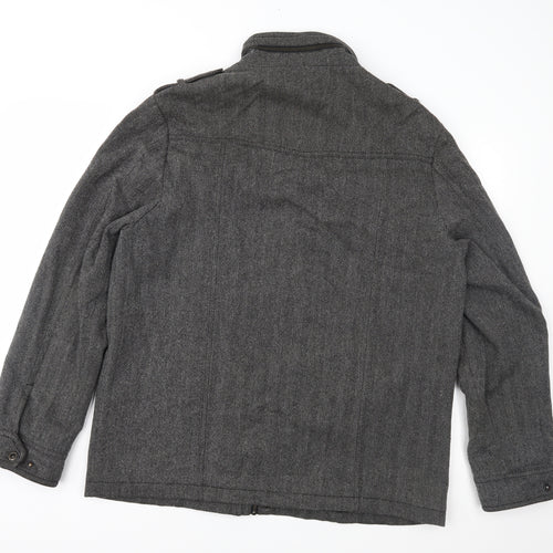 Butler & Webb Mens Grey Herringbone Tweed Jacket Coat Size XL