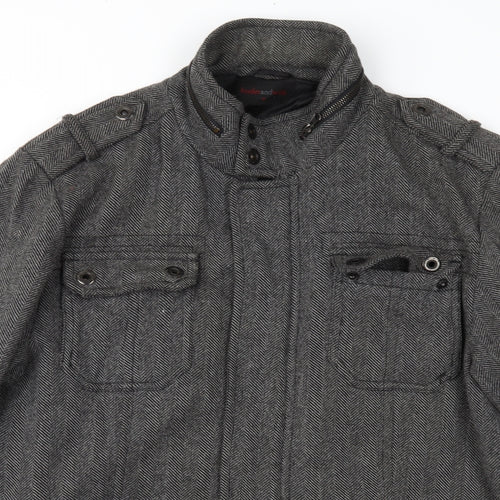 Butler & Webb Mens Grey Herringbone Tweed Jacket Coat Size XL