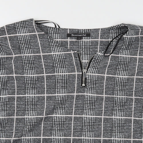 Bonmarché Womens Black Check  Basic Blouse Size 12