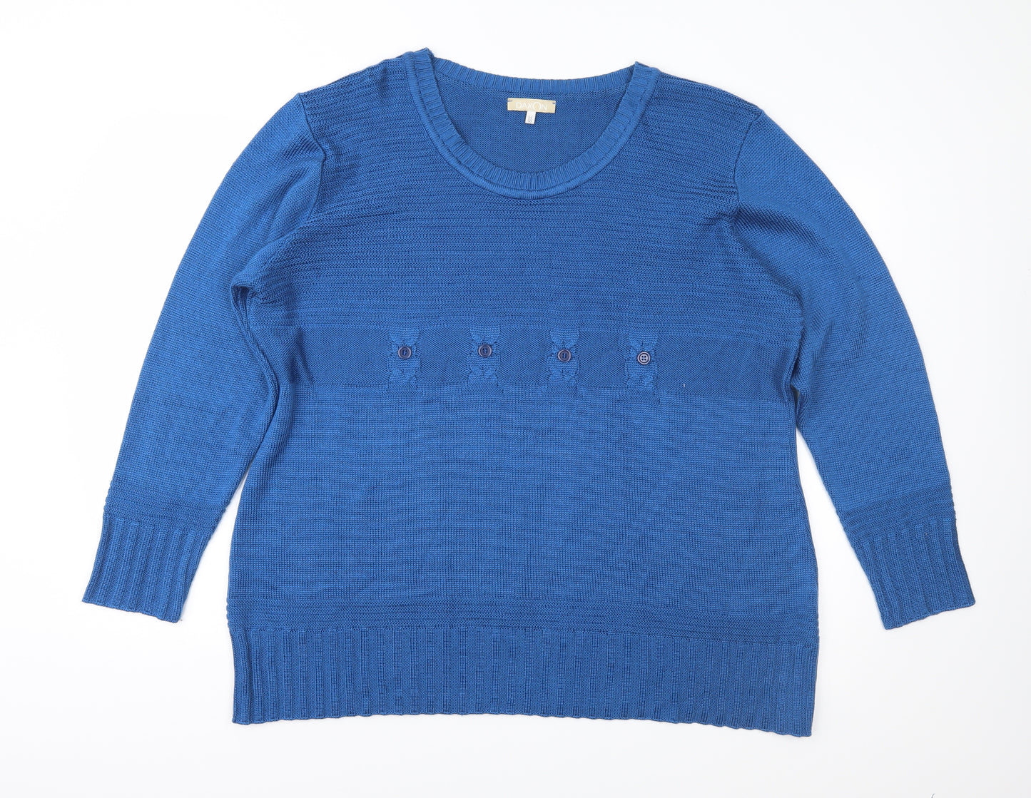 Daxon Womens Blue  Knit Pullover Jumper Size 26