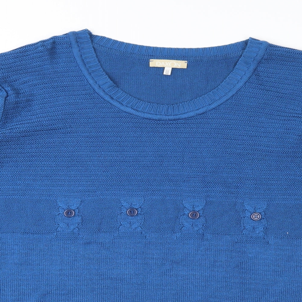Daxon Womens Blue  Knit Pullover Jumper Size 26