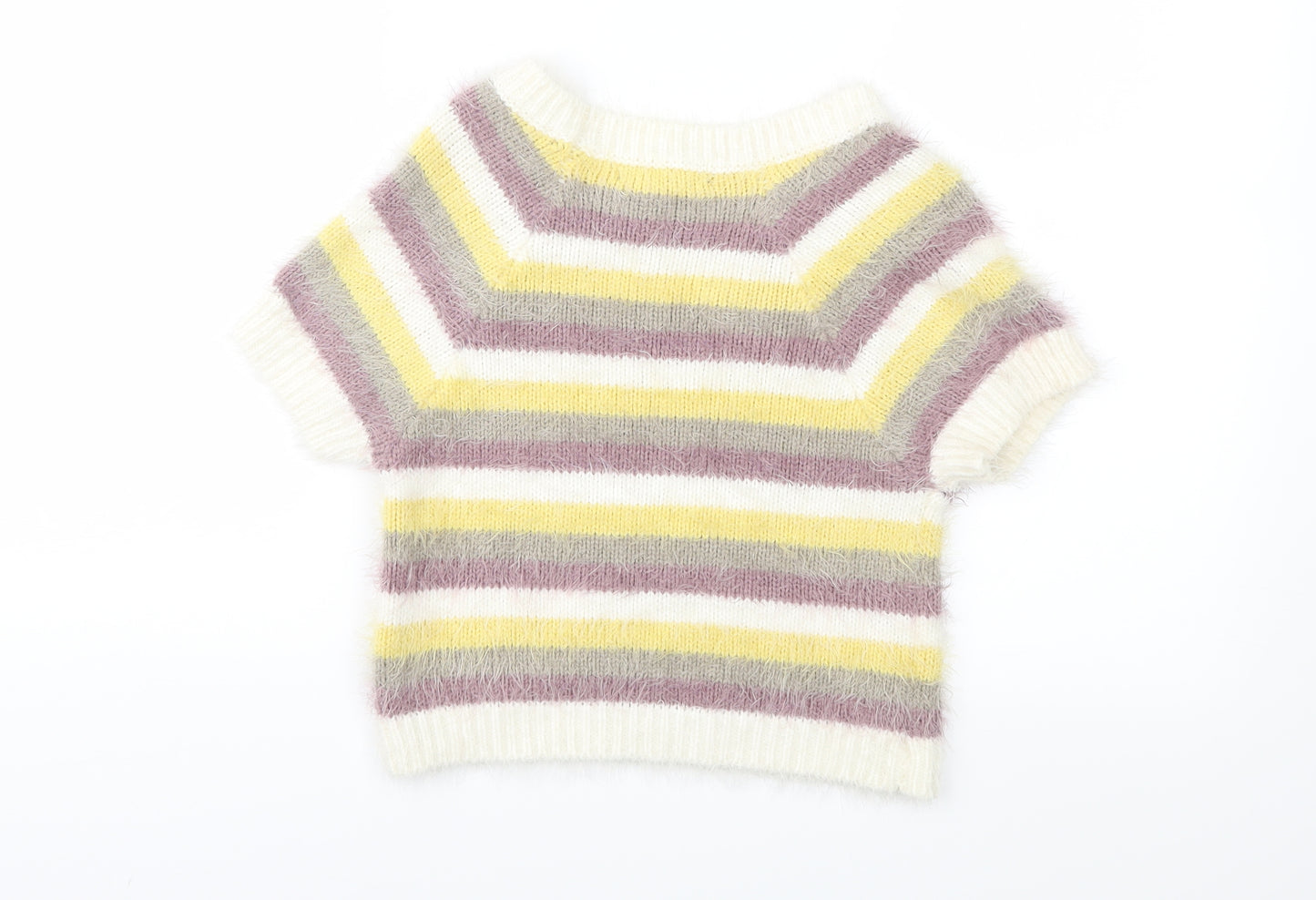FOREVER 21 Womens Multicoloured Striped Knit Pullover Jumper Size L