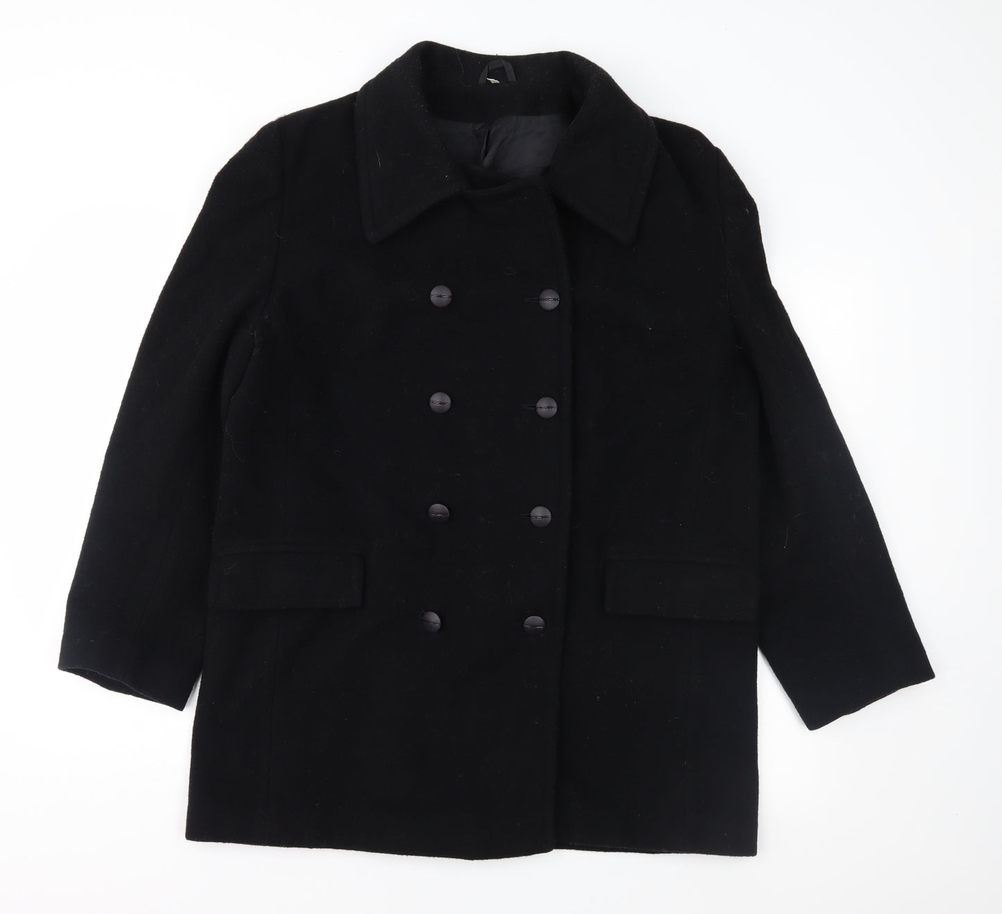 The Edinburgh Collection Womens Black   Overcoat Coat Size 16