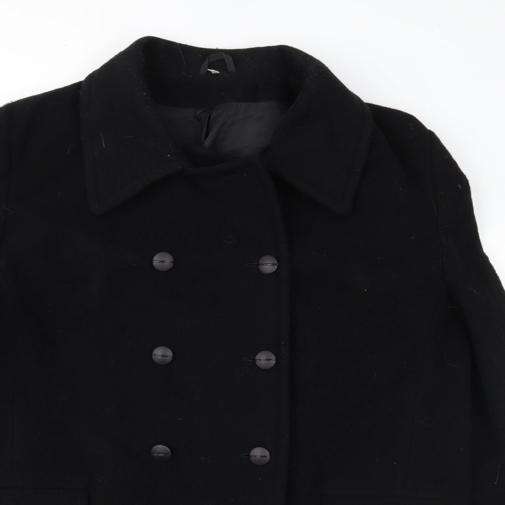 The Edinburgh Collection Womens Black   Overcoat Coat Size 16