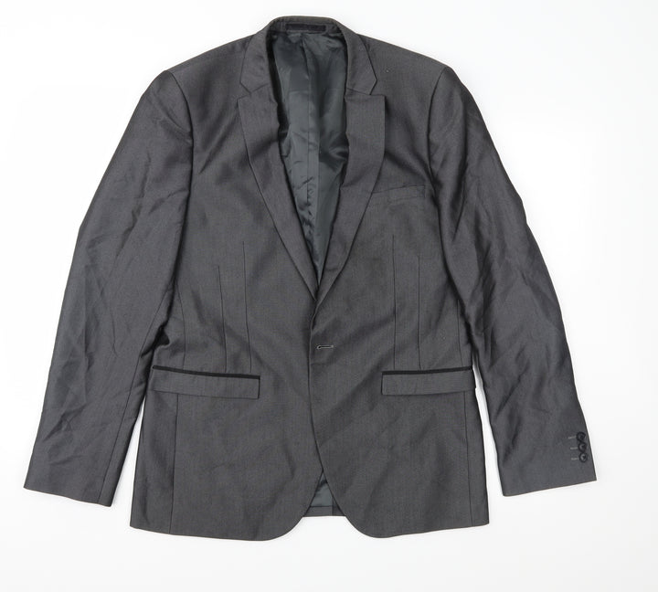 Red Herring Mens Grey Jacket Suit Jacket Size 38