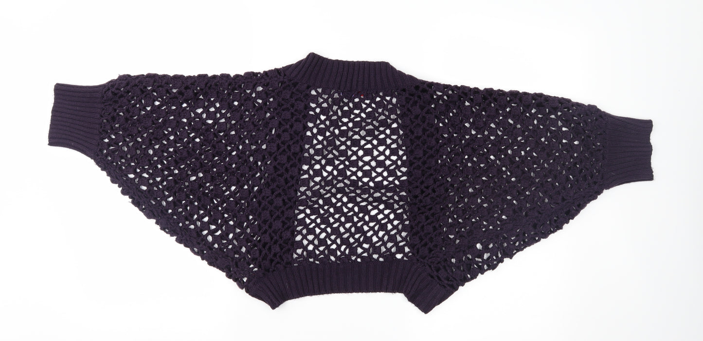 Papaya Womens Purple  Crochet Shrug Jumper Size 18