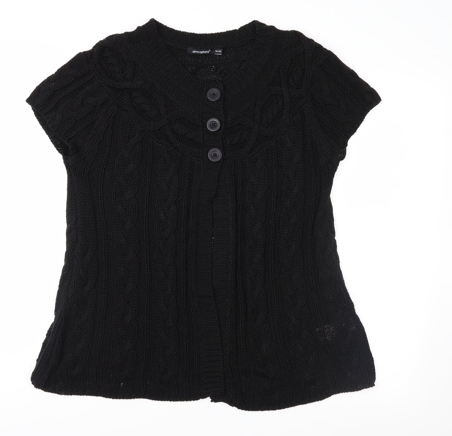 Atmosphere Womens Black  Knit Cardigan Jumper Size 14