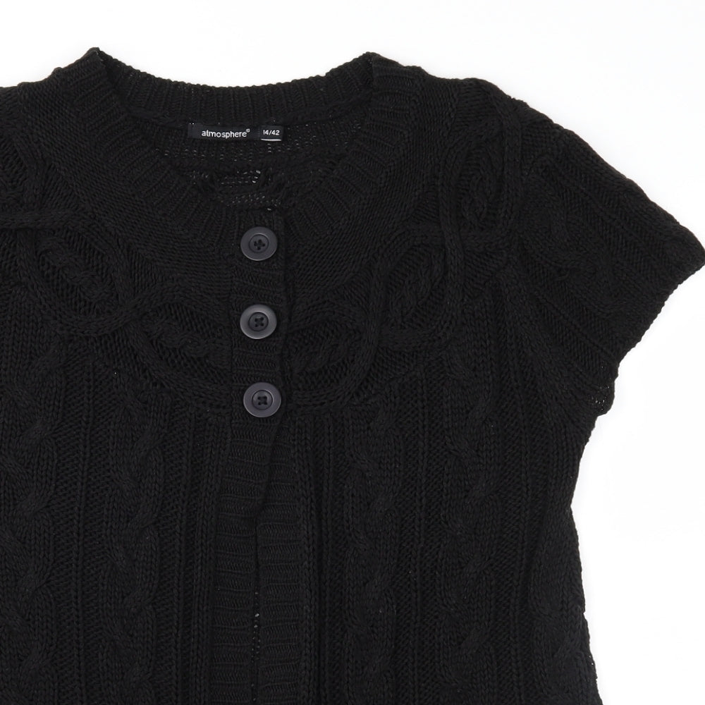 Atmosphere Womens Black  Knit Cardigan Jumper Size 14