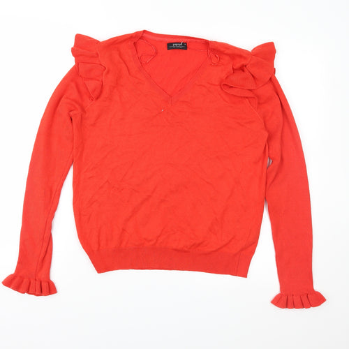 Papaya Womens Red  Knit Pullover Jumper Size 14