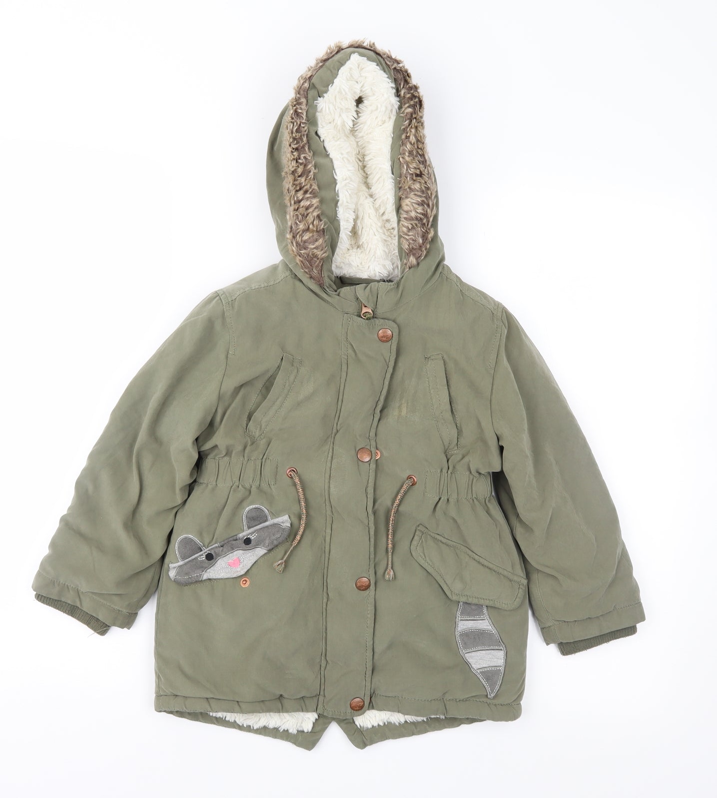 MANTARAY PRODUCTS Girls Green   Parka Coat Size 4-5 Years