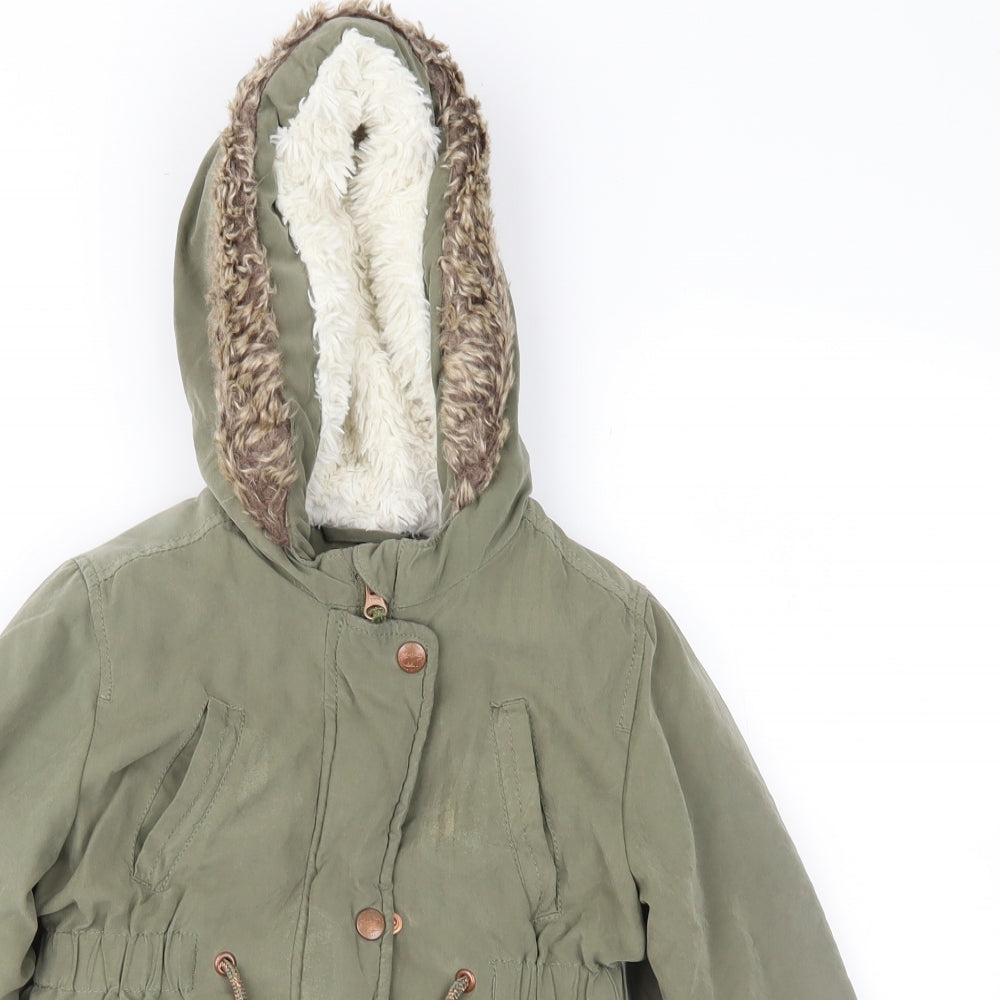 MANTARAY PRODUCTS Girls Green   Parka Coat Size 4-5 Years