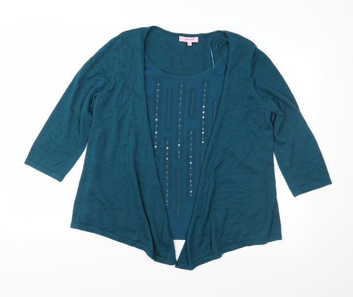 Per Una Womens Green  Knit Pullover Jumper Size 14