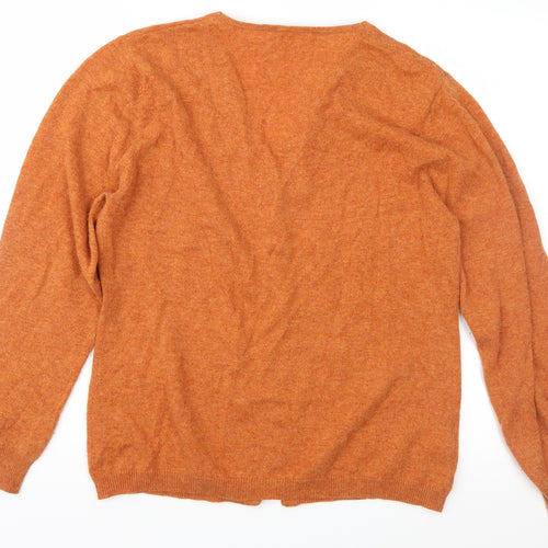 Woolovers Womens Orange  Knit Cardigan Jumper Size XL