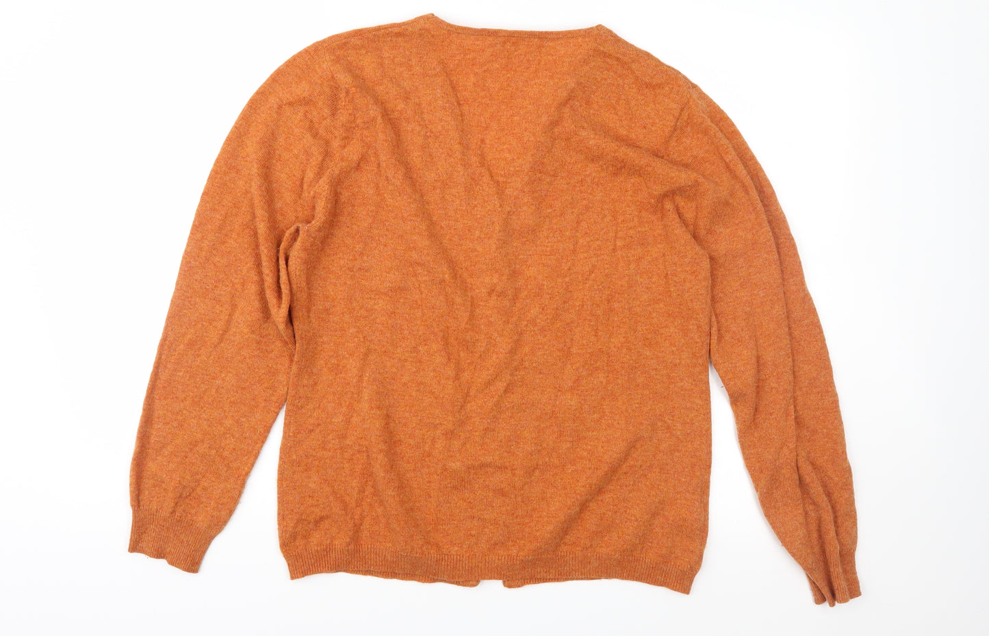 Woolovers Womens Orange  Knit Cardigan Jumper Size XL