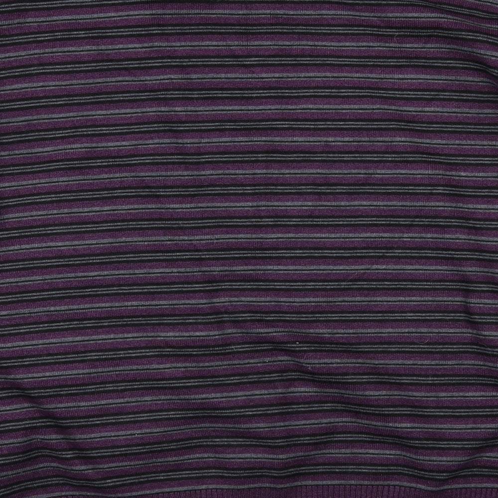 Todd baxter Mens Purple Striped  Pullover Jumper Size 2XL
