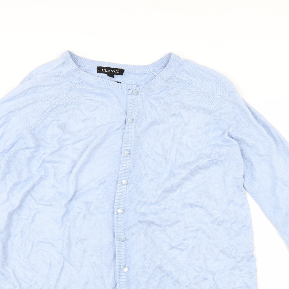 Classic Womens Blue   Cardigan Jumper Size M