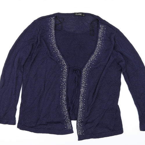 Classic Womens Blue   Cardigan Jumper Size M