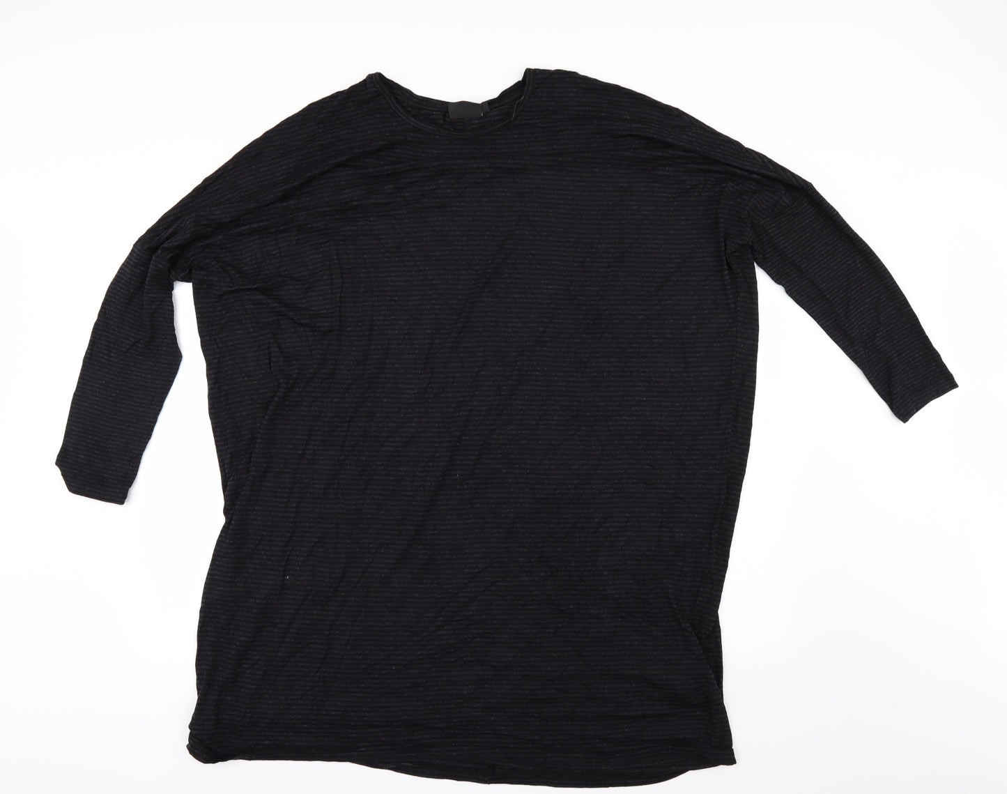 b.young Womens Black Striped  Basic T-Shirt Size XL  - OVERSIZED