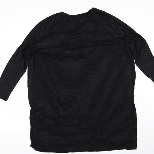 b.young Womens Black Striped  Basic T-Shirt Size XL  - OVERSIZED