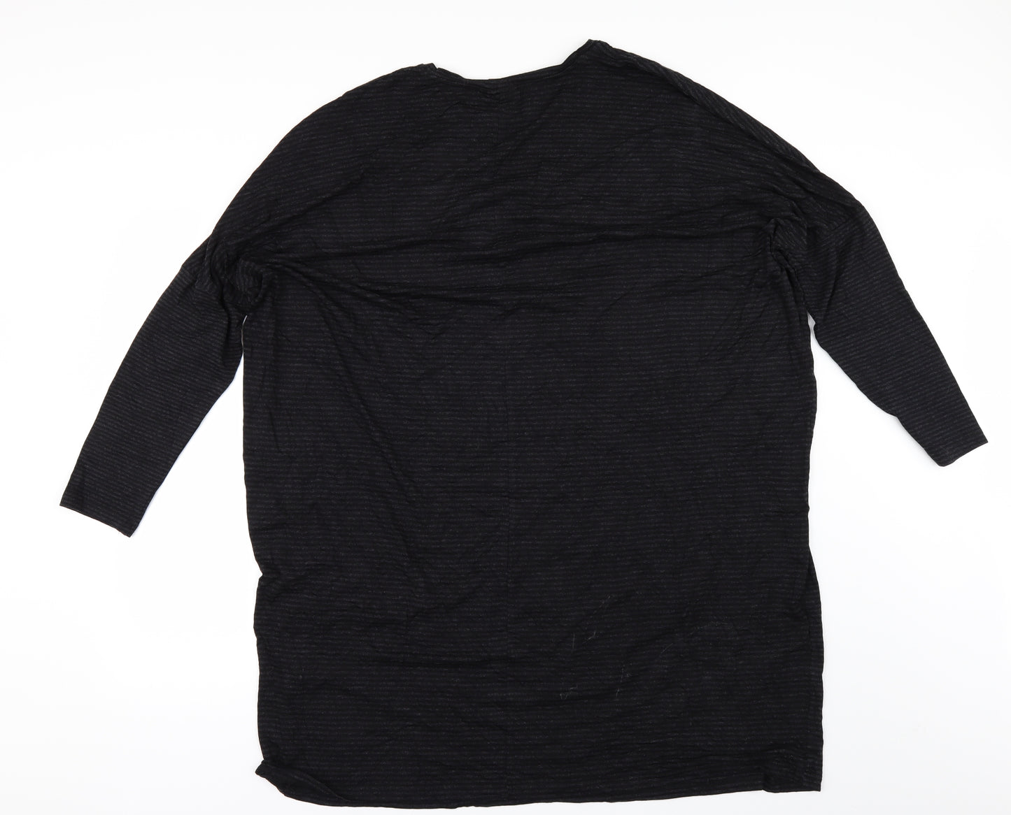 b.young Womens Black Striped  Basic T-Shirt Size XL  - OVERSIZED