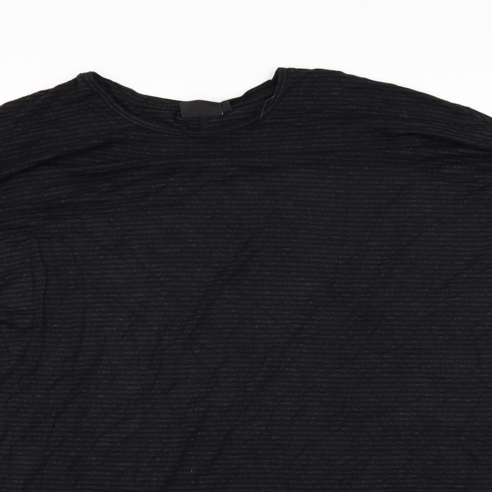 b.young Womens Black Striped  Basic T-Shirt Size XL  - OVERSIZED