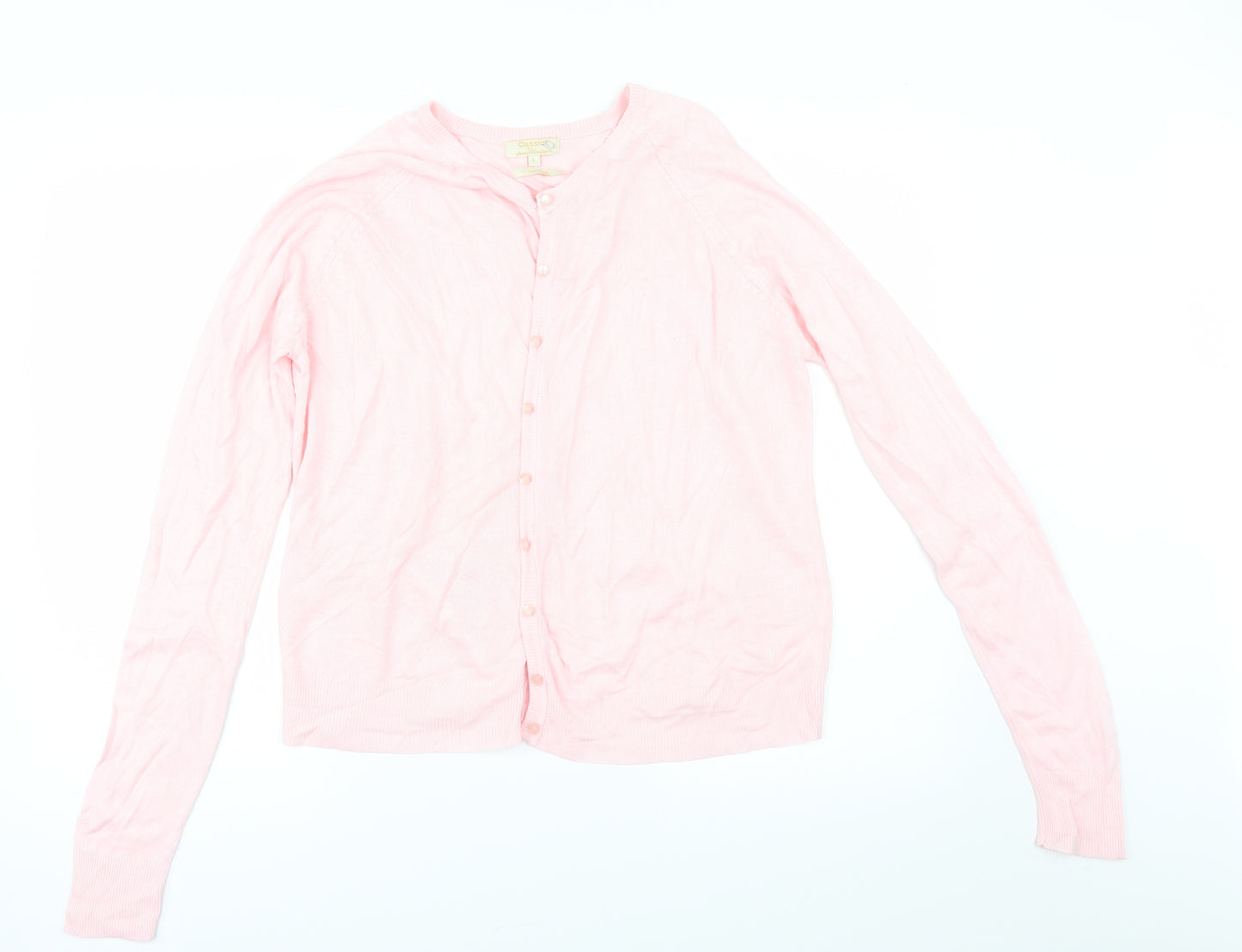 Classic Womens Pink   Cardigan Jumper Size L