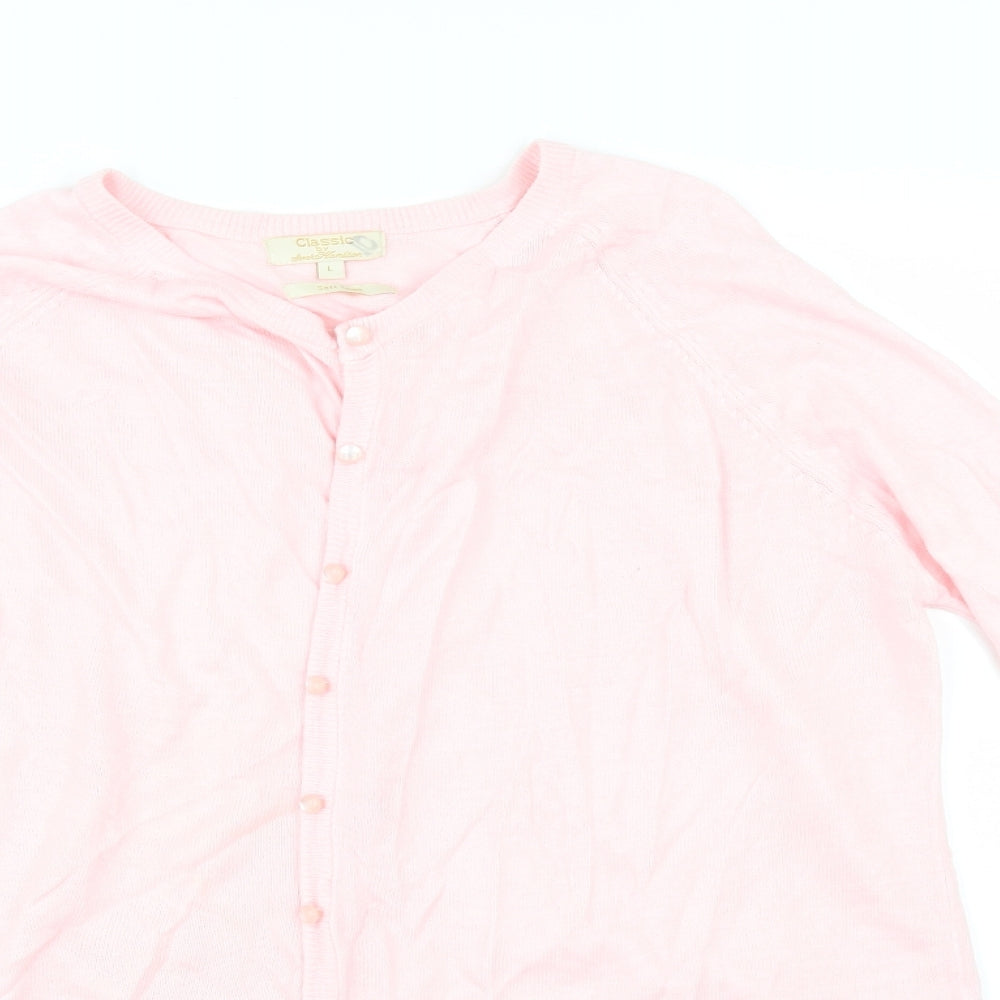 Classic Womens Pink   Cardigan Jumper Size L
