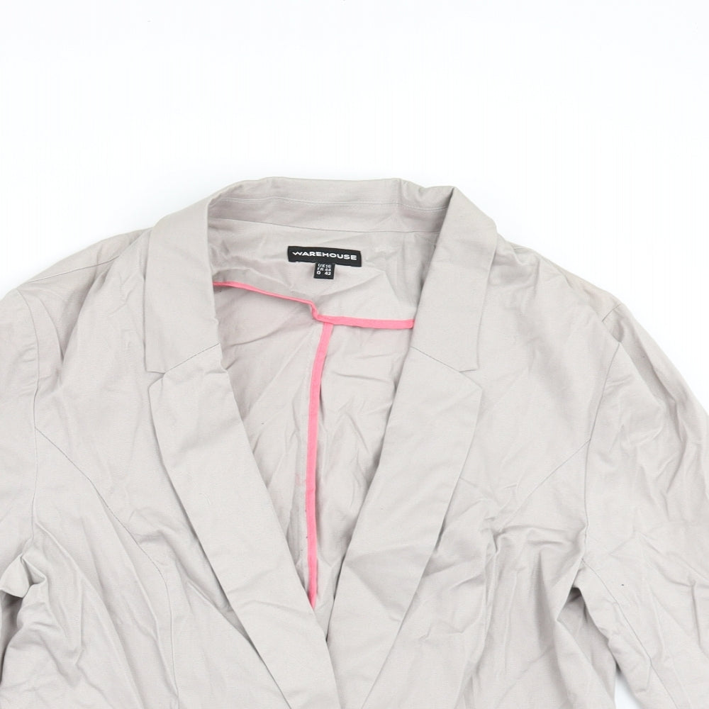 Warehouse Womens Beige   Jacket  Size 16