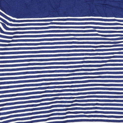 Joseph A Womens Blue Striped  Pullover Jumper Size L
