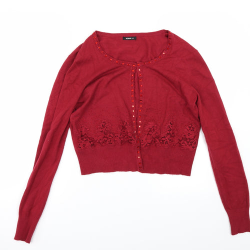 Roman Womens Red   Cape Jumper Size 10  - Sequin Sparkle