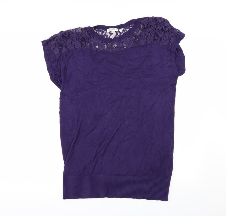 Kaliko Womens Purple   Pullover Jumper Size 12  - Lace Detail