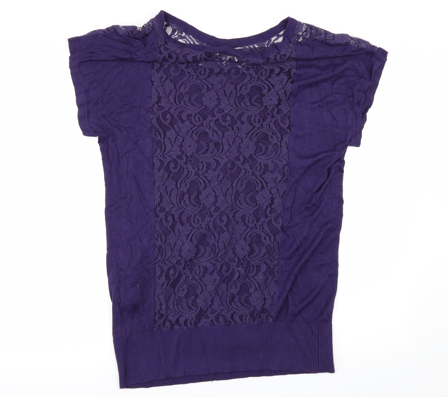 Kaliko Womens Purple   Pullover Jumper Size 12  - Lace Detail