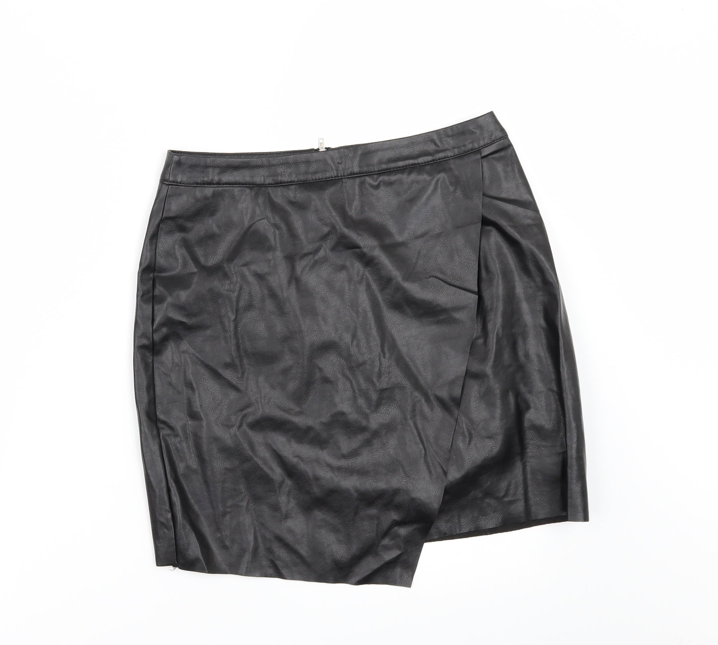 PRETTYLITTLETHING Womens Beige   Mini Skirt Size 10  - leather look