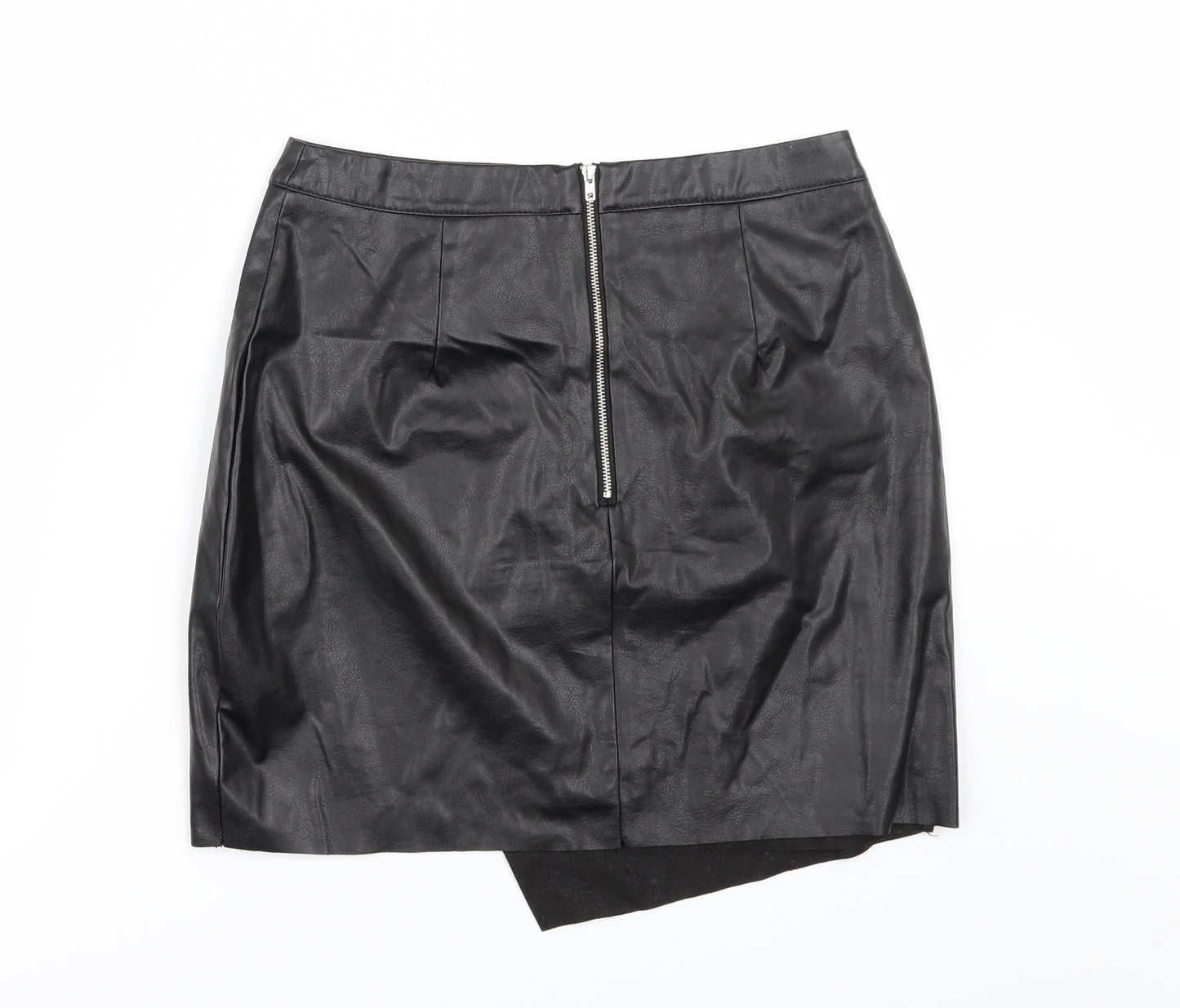 PRETTYLITTLETHING Womens Beige   Mini Skirt Size 10  - leather look