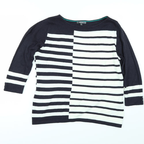 Per Una Womens Blue Striped  Pullover Jumper Size 14