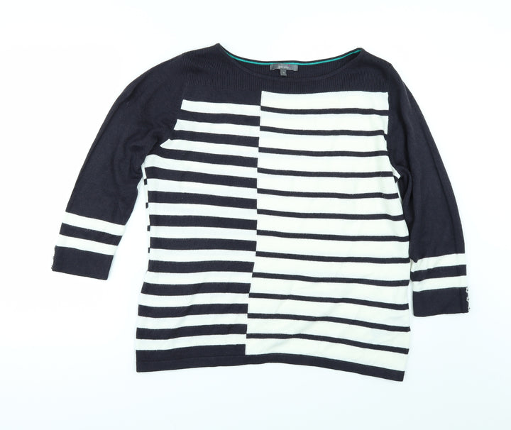 Per Una Womens Blue Striped  Pullover Jumper Size 14