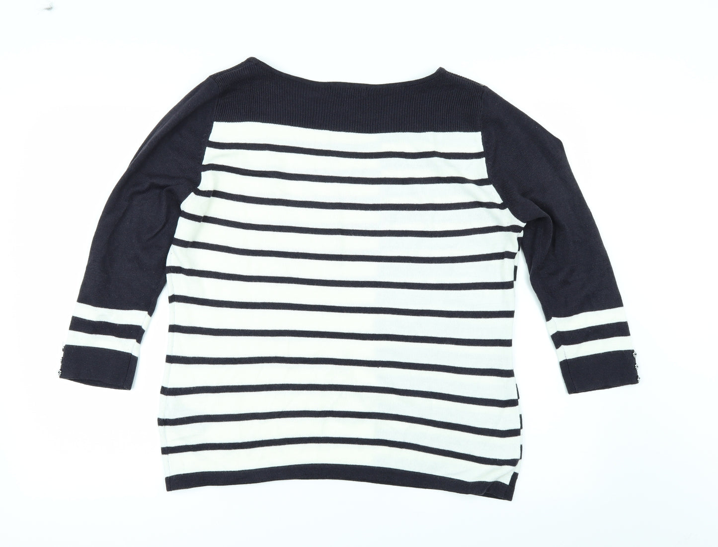 Per Una Womens Blue Striped  Pullover Jumper Size 14
