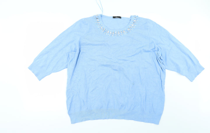 BM Womens Blue Pullover Jumper Size XL