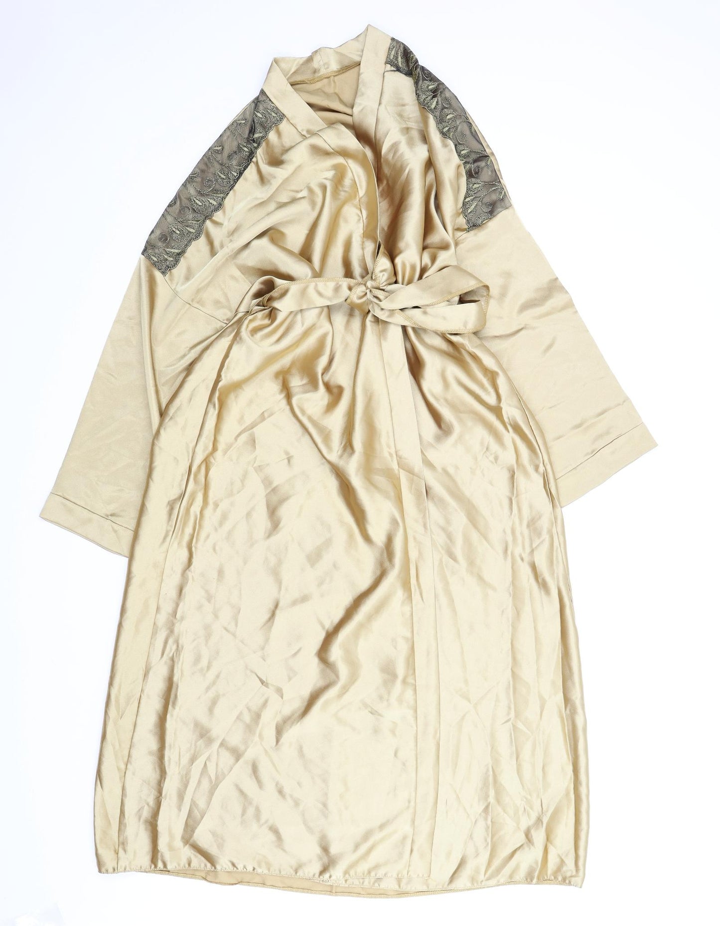 Preworn Womens Gold Solid  Kimono Gown Size XL