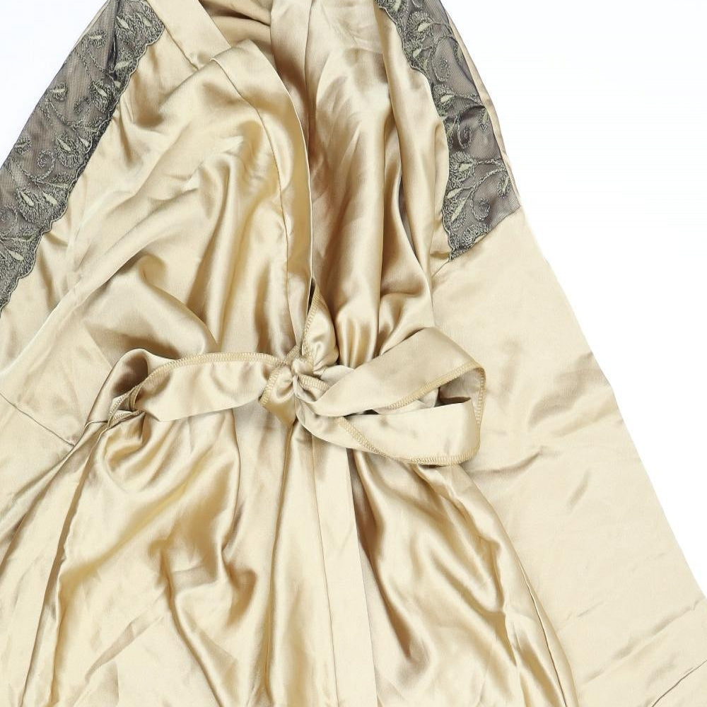 Preworn Womens Gold Solid  Kimono Gown Size XL