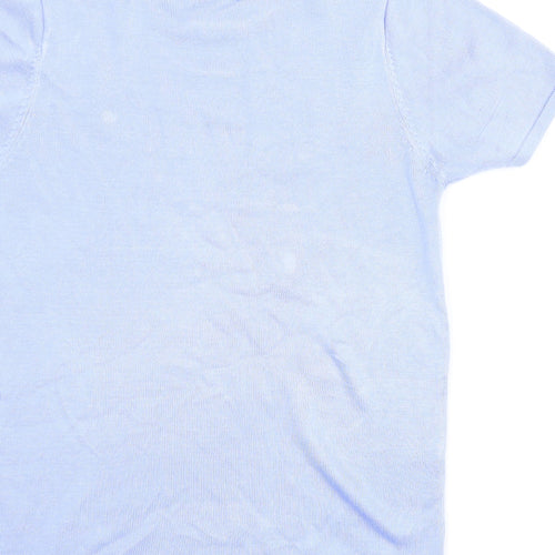 Casamia Womens Blue Floral  Basic Blouse Size S