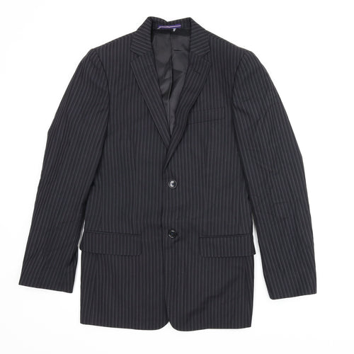 Topman Mens Black Striped  Jacket Suit Jacket Size 34