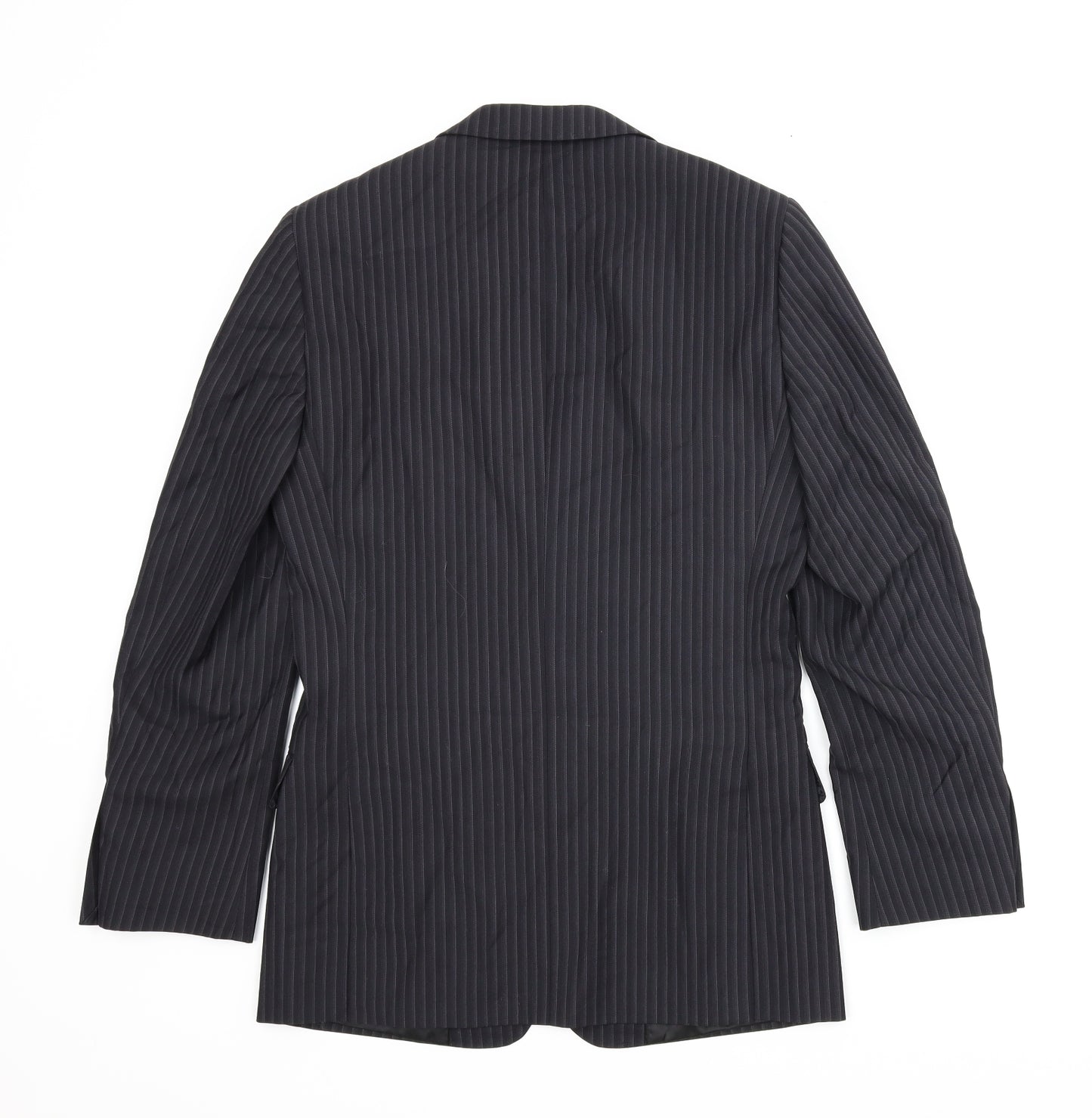 Topman Mens Black Striped  Jacket Suit Jacket Size 34