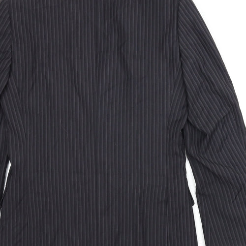 Topman Mens Black Striped  Jacket Suit Jacket Size 34
