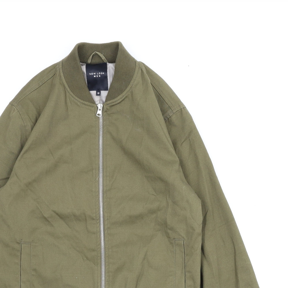 New Look Mens Green   Bomber Jacket Coat Size XS