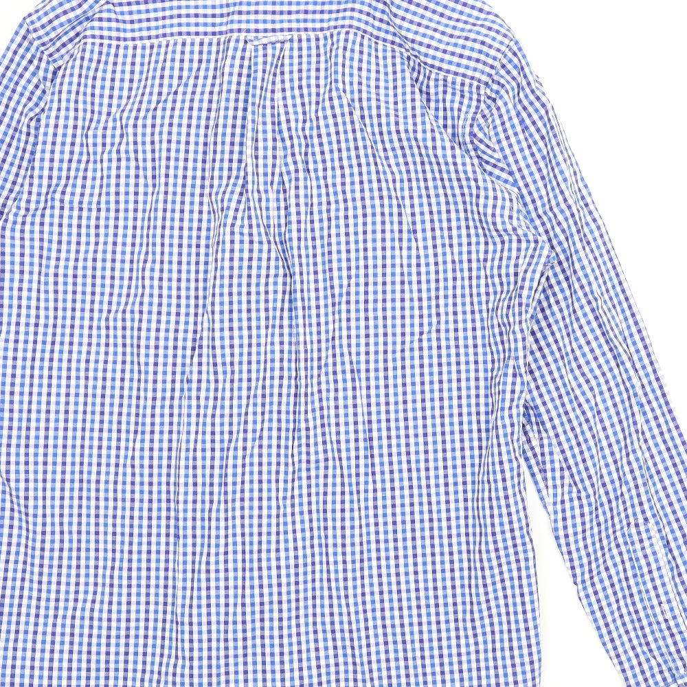 NEXT Mens Blue Plaid   T-Shirt Size L