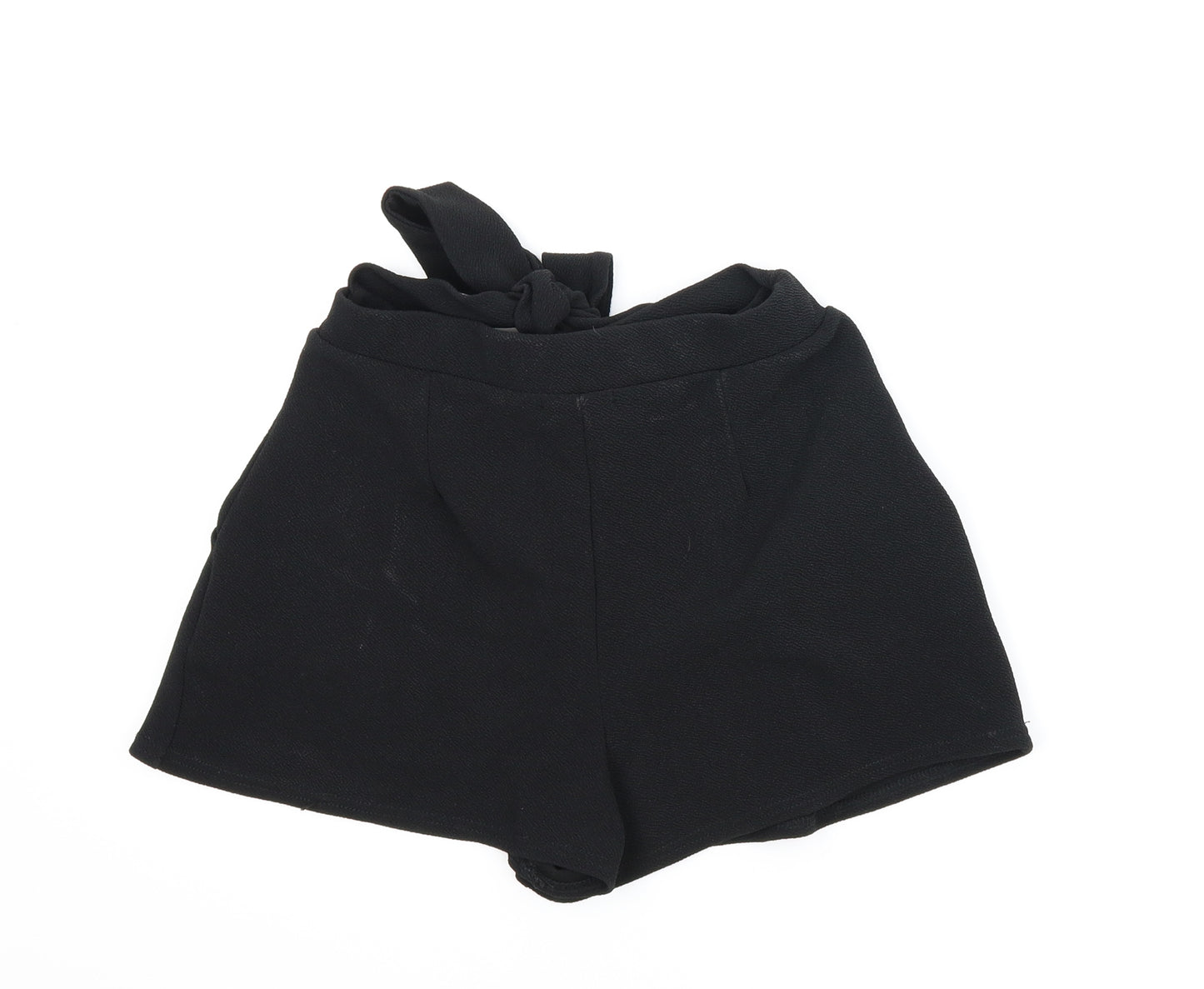 Boohoo Womens Black   Paperbag Shorts Size 10